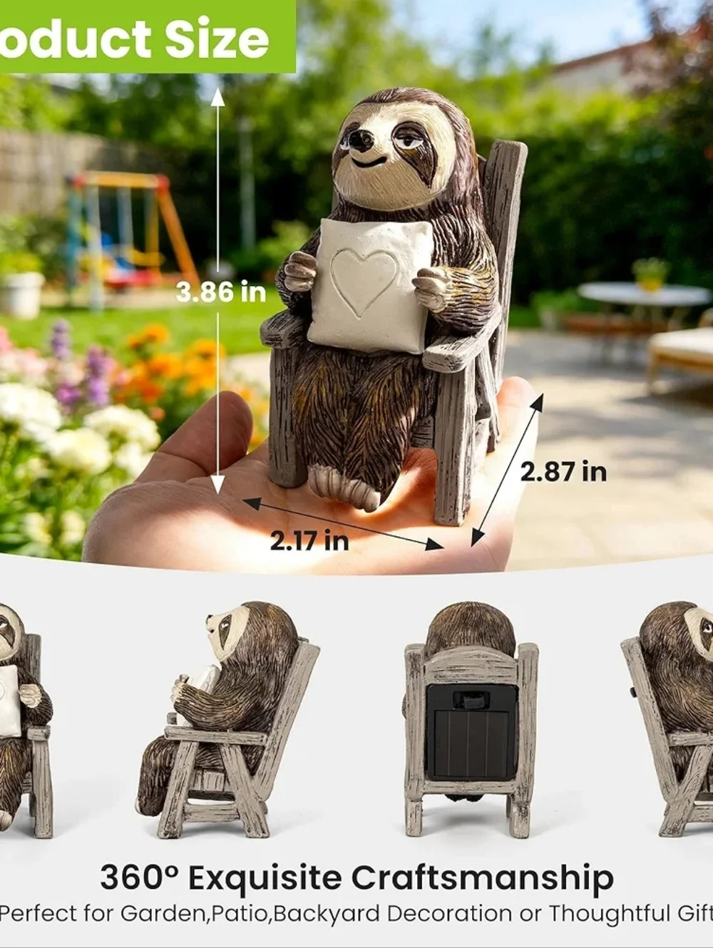 Solar Sloth Accents | Solar Sloth Power Garden Statue Outdoor Indoor Nib | Poshmark